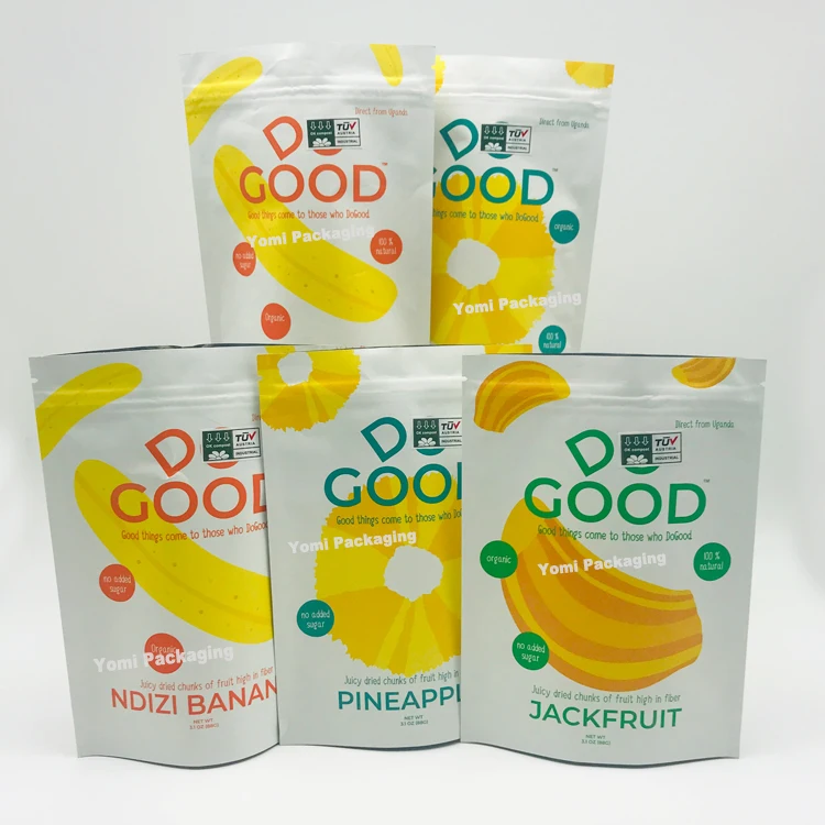 Eco Friendly Ziplock Stand Up Food Packaging 100% Compostable Biodegradable Plastic Pouch Bags Wholesale