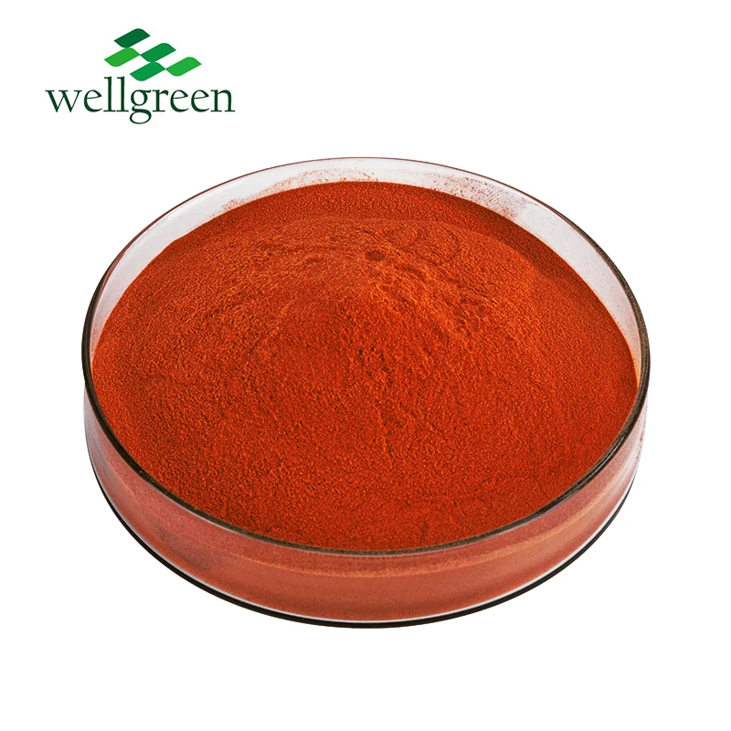 China Wellgreen Natural Feed Food Grade Additive Red Color Paprika Capsicum Extract Powder Capsanthin Capsorubin