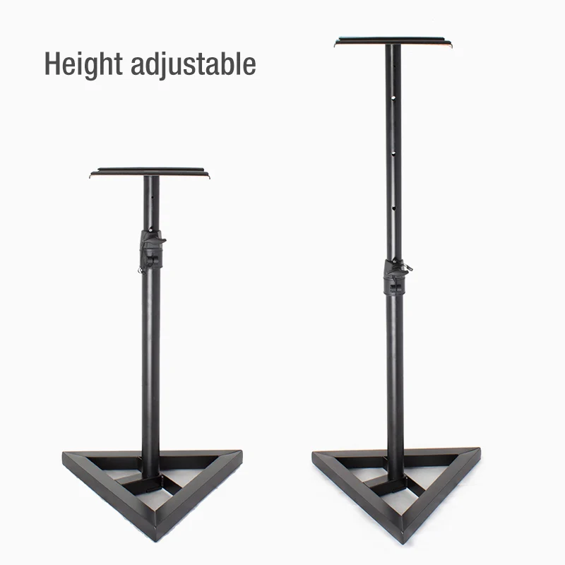 Metal heavy-duty height adjustable recording studio monitor speaker stand,  suitable for home recording studio