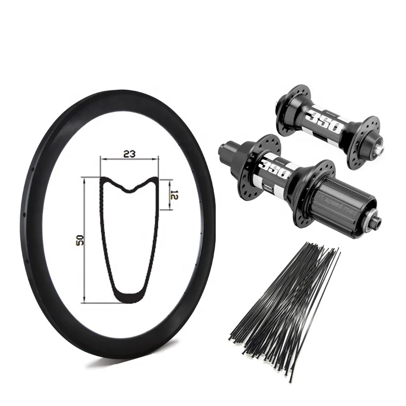 GoFast OEM Wholesale Carbon Road Bike Wheel Set Dt Swiss Hub Carbon Bike Wheel 23mm Width 50mm Depth Carbon Tubular Wheels