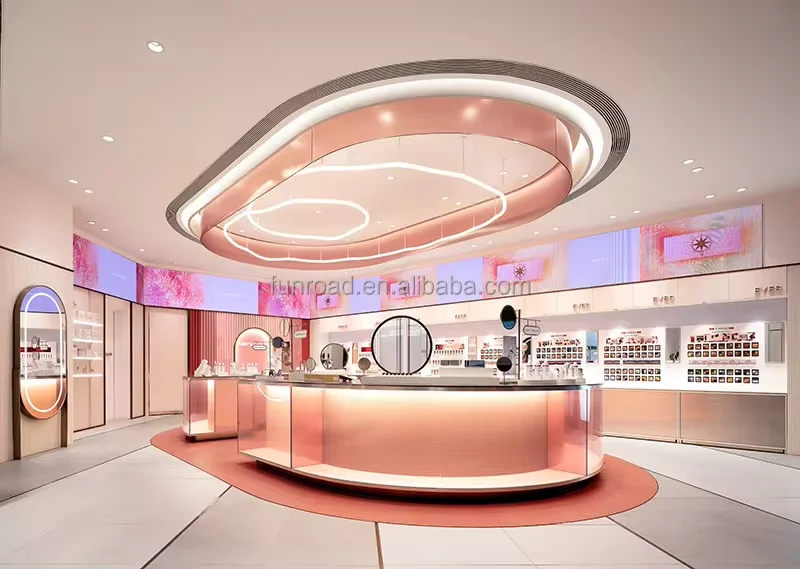 Luxury Perfume Shop Fittings Makeup Store Fixture Perfume Display Showcase Perfume Storage Cabinet For Beauty Store Design