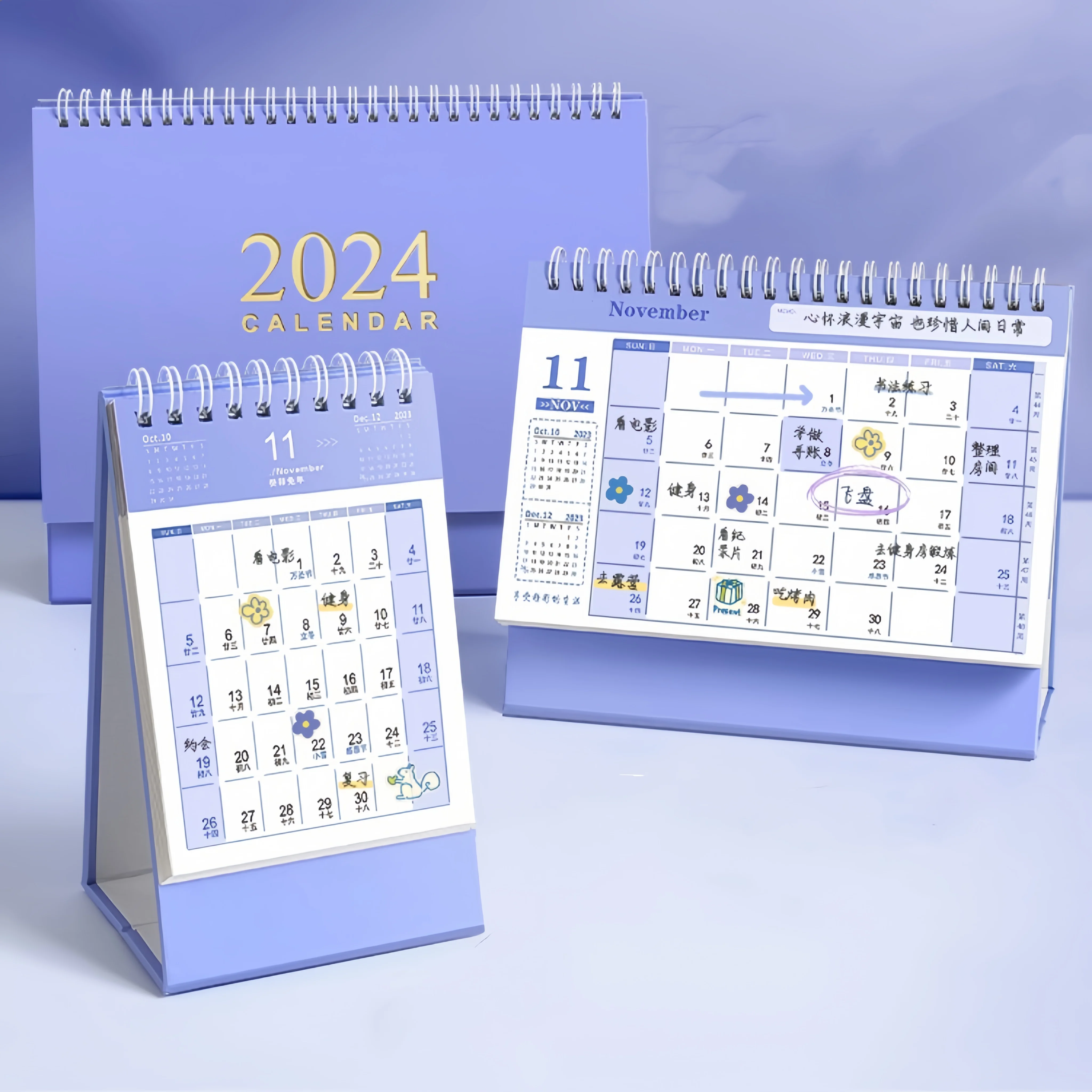 Environmentally Friendly Custom Printing Desktop Calendar 2024 Desk Table Monthly Advent Calendar