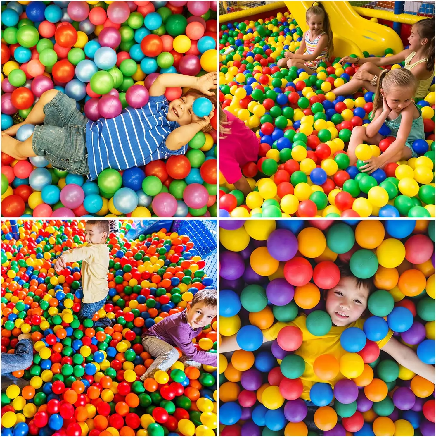 50 Soft Plastic Mini Ball Pit Balls  Colors  Crush Proof No Sharp Edges, Non Toxic Phthalate & BPA Free for Baby Toddler Ball