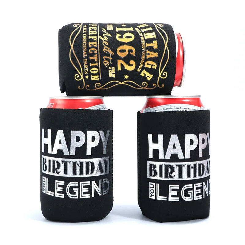 Factory Print Logo  Neoprene Beer Can cooler Holder,Customized Blank Stubby Holder 12oz Sublimation party  Beer Can Cooler