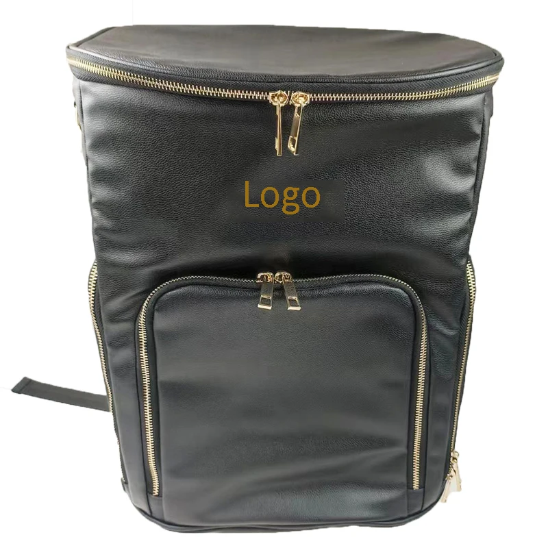 Manufacturer Wholesale Commercial Quality Insulated Food Delivery Waterproof PU Leather Golden Aluminum Foil Backpack Cooler