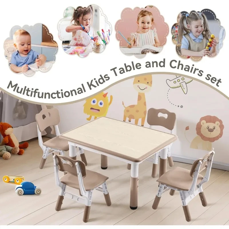 Kids Furniture Set Toddler Table and Chairs,Kindergarten Plastic Table Chairs,Preschool Multifunctional Study Table And Chair