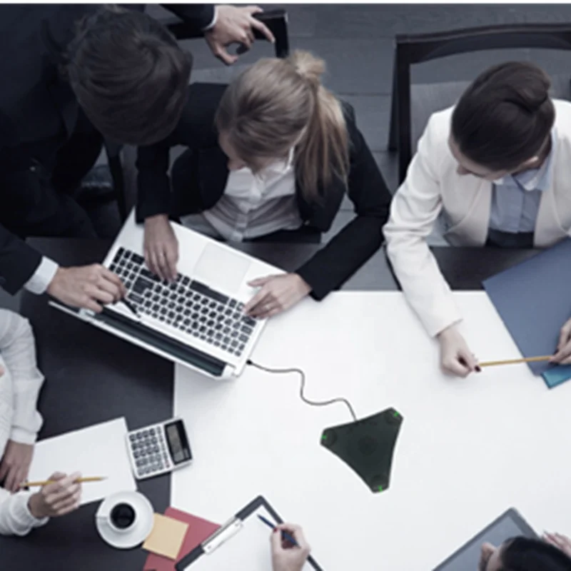 Home office business meeting mics USB desktop computer speaker with microphone portable conference speakerphone