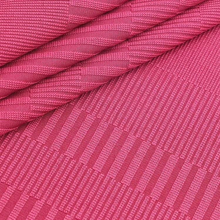 Woman tops fashionable custom spandex knitted rib knit jacquard fabric recycle fabric