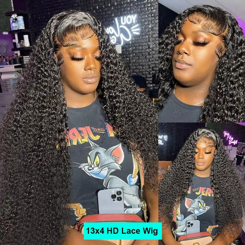 250% Deep Wave Frontal Wig 13x6 Hd Lace 30 40inches Water Wave Glueless Wig Human Hair Ready to Wear 13x4 Curly Wig Human Hair