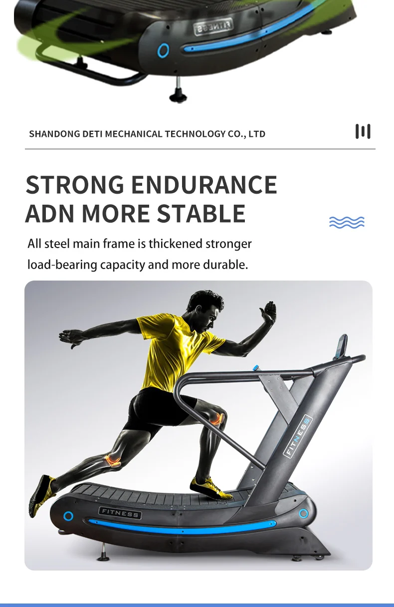 Air runner treadmill mechanical manual curved treadmill running machine  curved non motorized