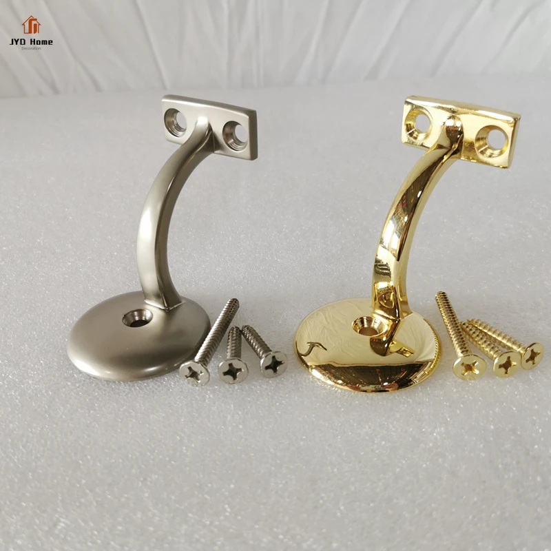 Wholesale 3 inches Height Heavy Duty Zinc Alloy Golden Mounting Brackets With Solid Round Base for Wood Handrail Railing