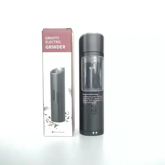 Hot Sale Automatic Gravity Electric Pepper and Salt Grinder Battery Operated Mill with Blue Light