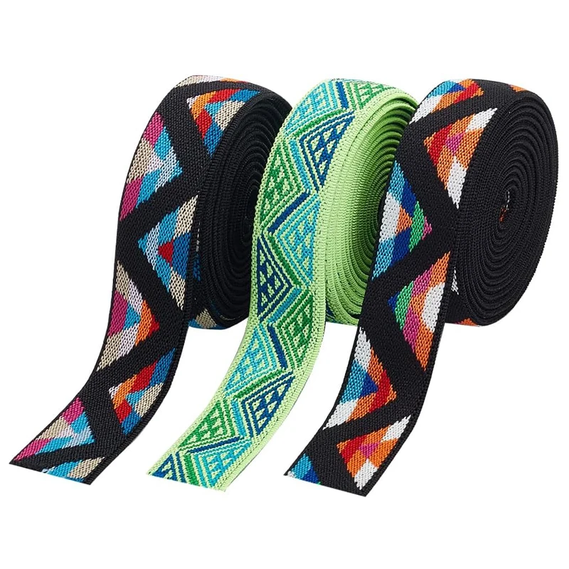 Most Popular Custom Logo Color Pattern Nylon Polyester Latex Woven Elastic Band Jacquard Emboss Elastic Waistband Webbing