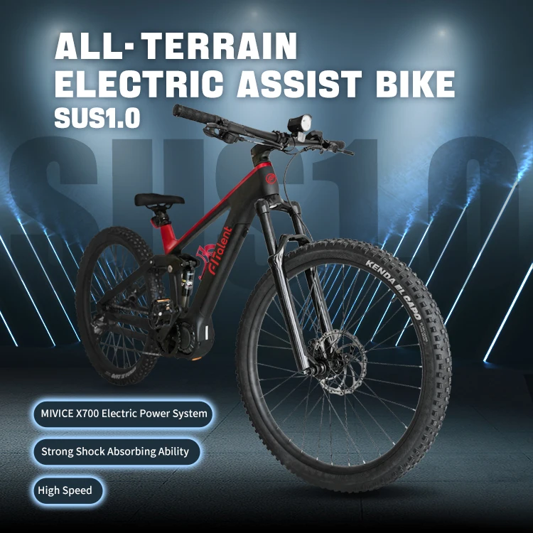 2023 Full Suspension Carbon Fiber Fast Mtb E-Bike Mid Drive 36V Lithium Battery Ebike Electric Mountain Bike E Bicycle For Sale