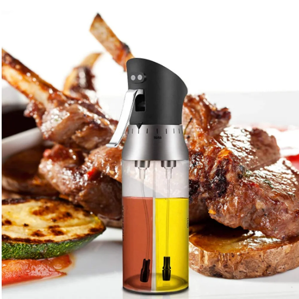 Масло распылитель 2-в-1, cestmall портативный оливковое масло мистер бутылка 200 мл уксус опрыскиватель для приготовления пищи, барбекю, салатов