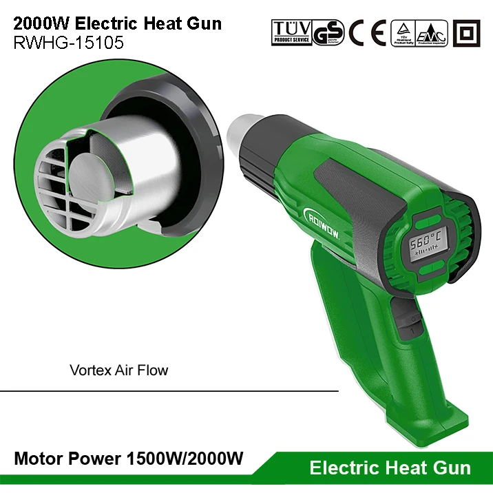2000W Electric Power Heat Guns Machine Portable handhold Hot Air Heat Gun Tools Temperature LCD Digital Display
