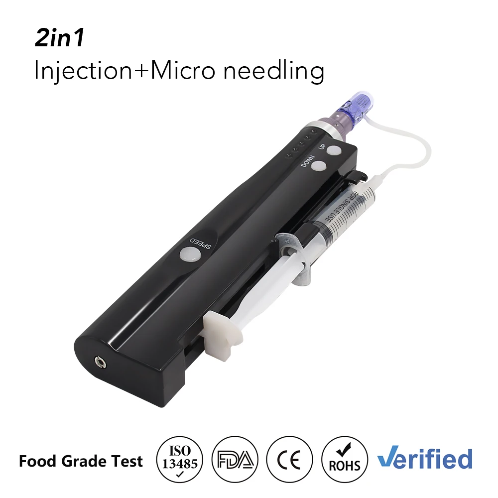 OEM manufacturer max 42 needles electrical microneedle injection led derma pen rechargeable therapy micro cartridges dermapen