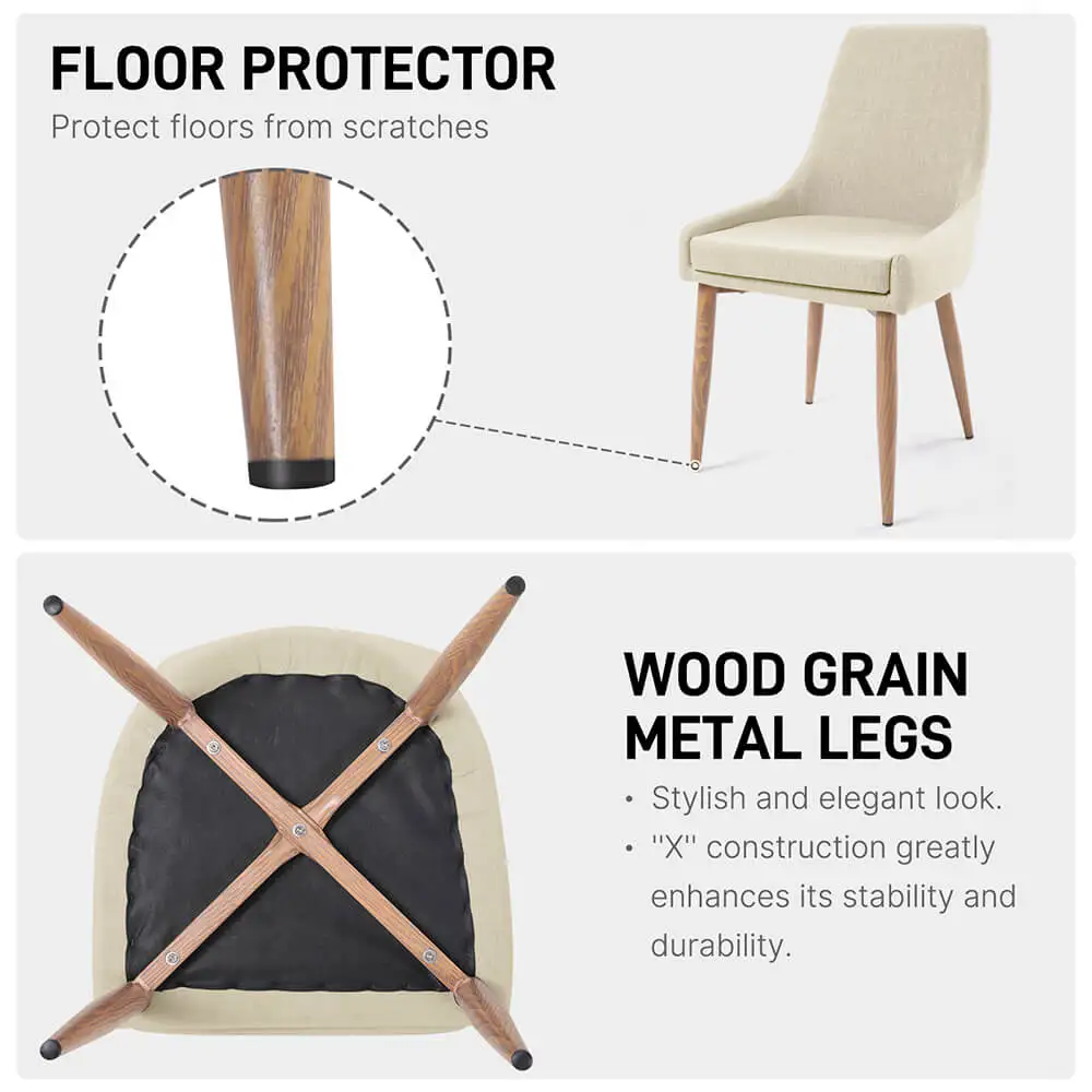 Hot sale Hight Backrest Leisure Armchair Dining Room Chair Solid Wood Legs Fabric Upholster Restaurant chair Dining Chairs