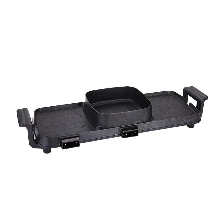 OEM ODM Portable 2 In 1 Electric Grill With Hot Pot , Japanese Style Temperature-Controlled Electric BBQ Grill Hot Pot