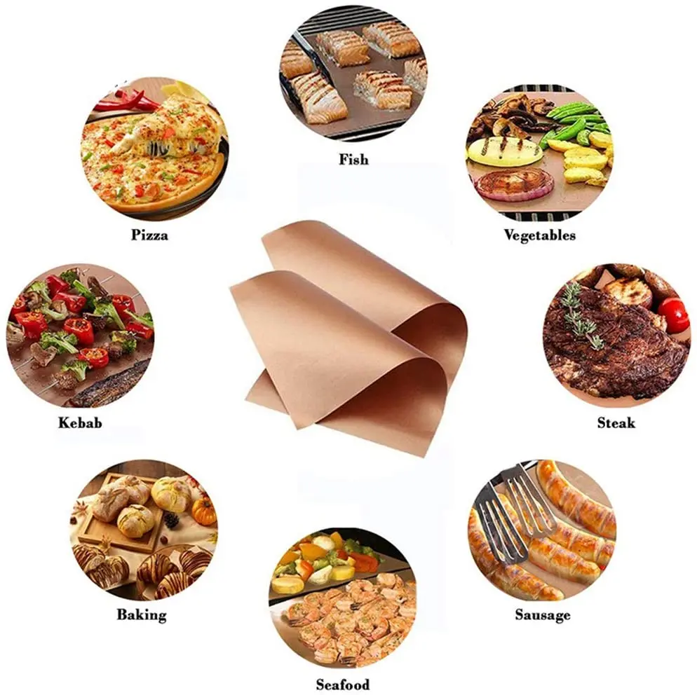 Copper Grill Mats  Reusable BBQ Grill Mats Non Stick Baking Mat Set for Gas Grills