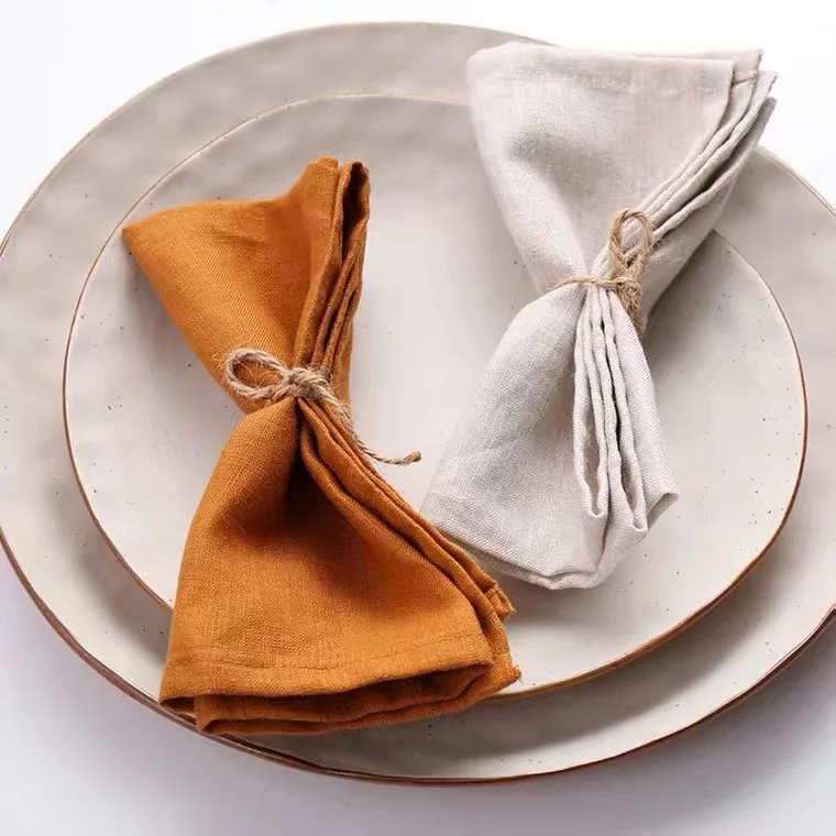 Multi colors custom napkins with logo restaurant wedding decorative cloth linen napkin