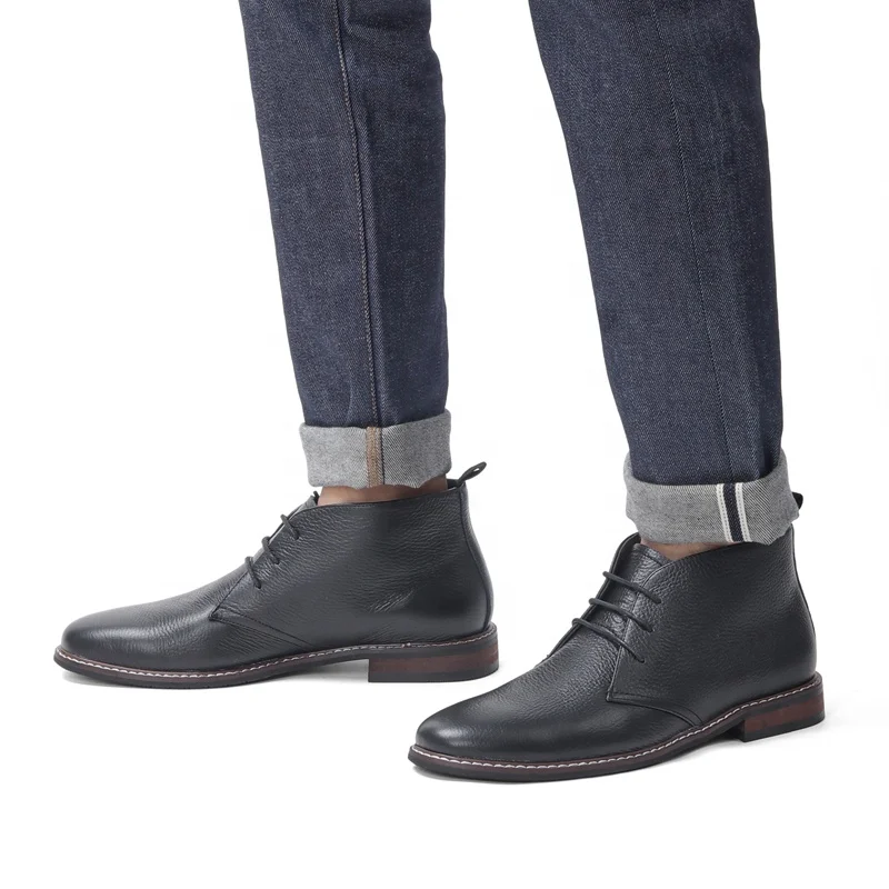 Factory Wholesale Genuine Leather Desert Boots  Custom Chukka Ankle  Shoes Dress Boots for Men