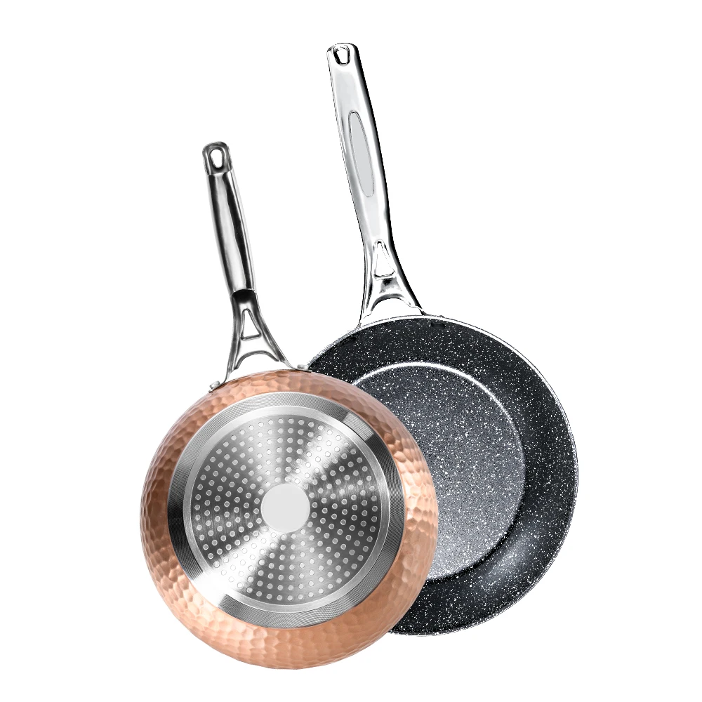 2021 latest high-quality copper-colored cooking pot aluminum cookware set aluminum pot set non stick pan