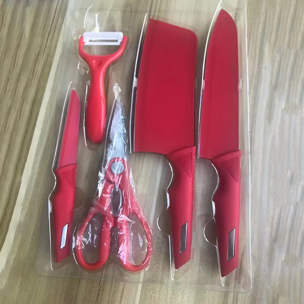 3cr13mov chef kitchen knife set cleaver paring scissor black kitchen knife set stainless steel design welcomed