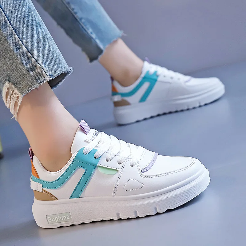 2021 Новые поступления Женская обувь на каждый день из искусственной кожи, на резиновой подошве повседневная обувь с круглым носком; Zapato De Correr фитнес прогулочная обувь; Прогулочная обувь; Стильная обувь