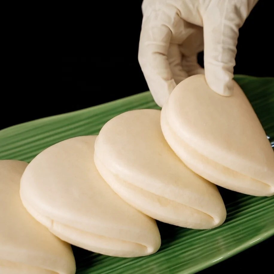 Longtai Halal Food Chinese Style Burger Gua Bao Steamed Lotus Leaf Buns Bao