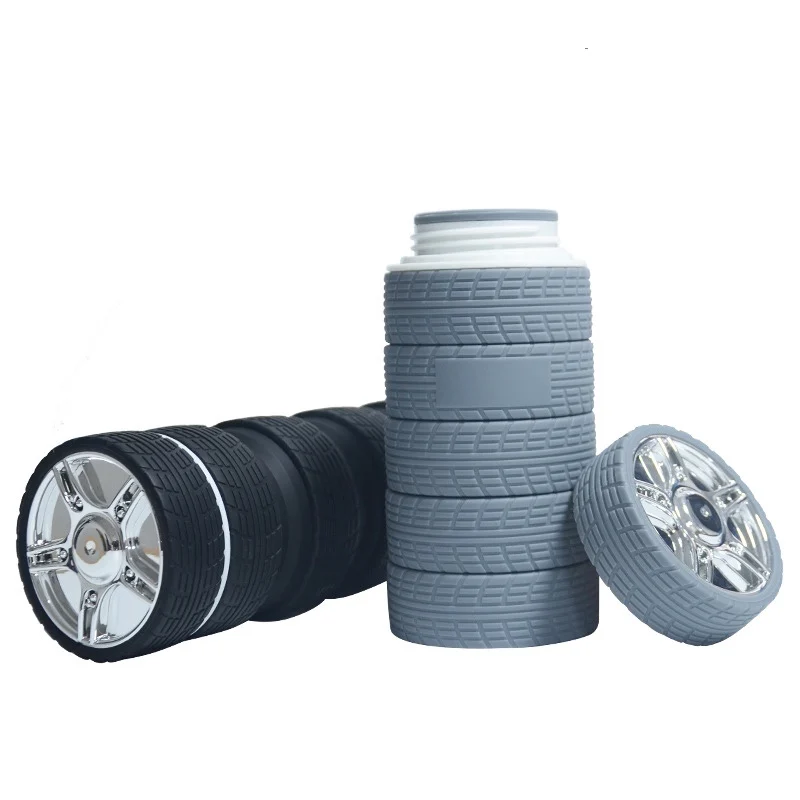 
Складная бутылка для воды, складная силиконовая бутылка, креативная форма шины 750 мл 