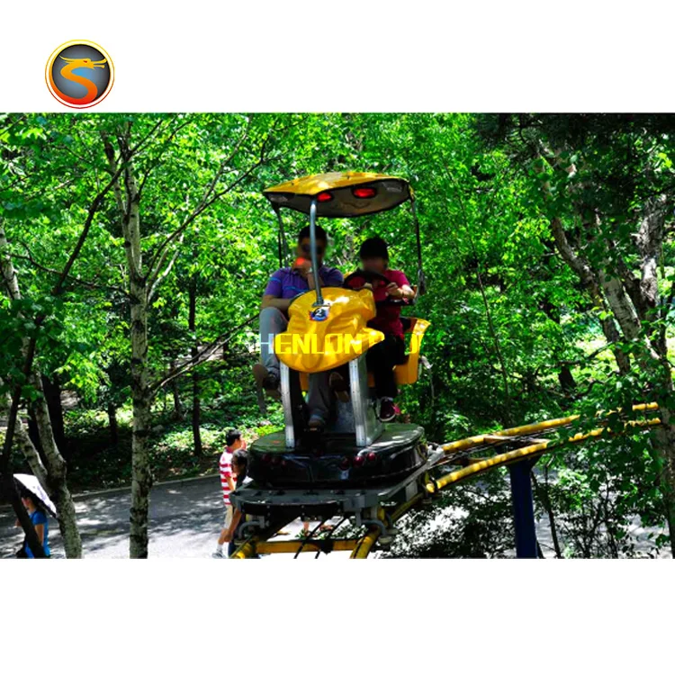 Attraction amusement park sky bike space walk rides sightseeing roller coaster track pedal train rides for sale