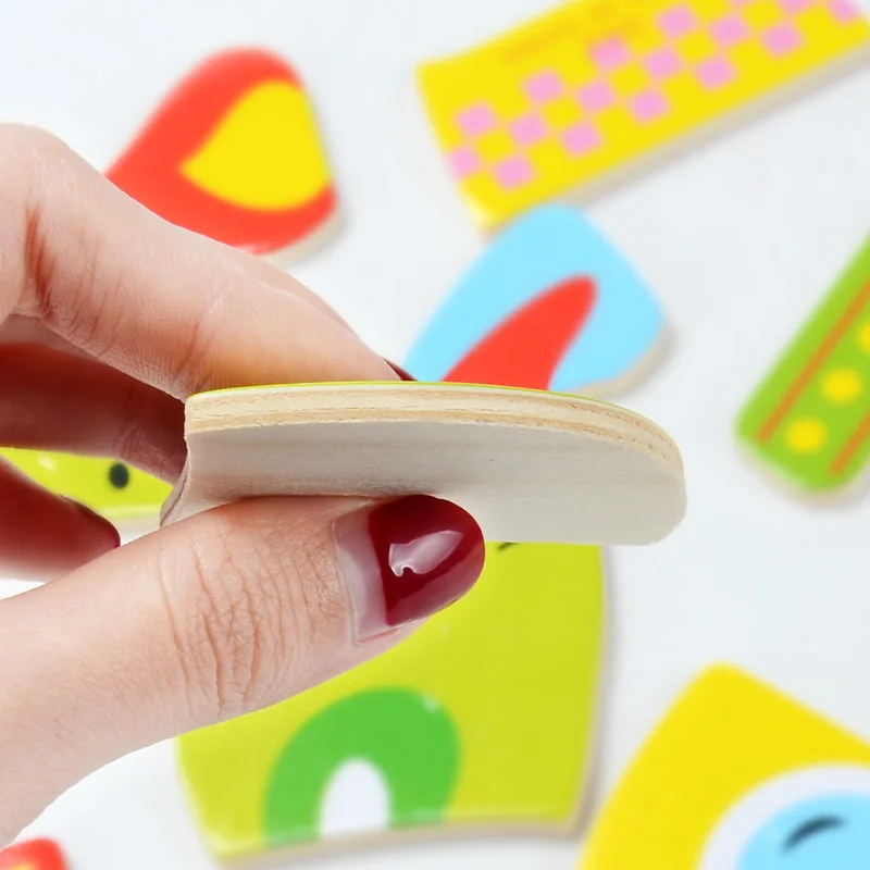 Toddler Children toys montessori early educational Sensory Toy Creative 3D Cartoon Animal Wooden Jigsaw Puzzle