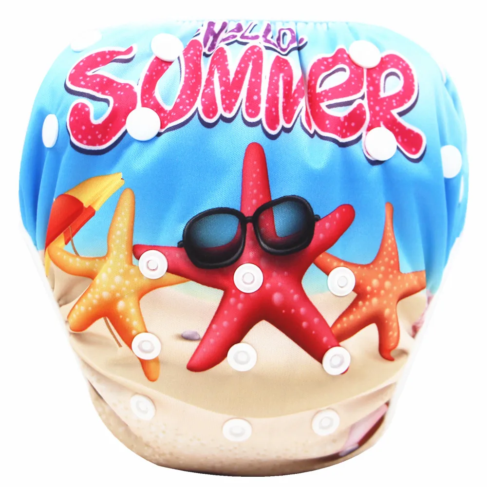 New Design Swim Nappy Swimming Pants Adjustable Baby Swimwear Fits for 0 to 3 Years Old Baby Reusable Swim Diaper