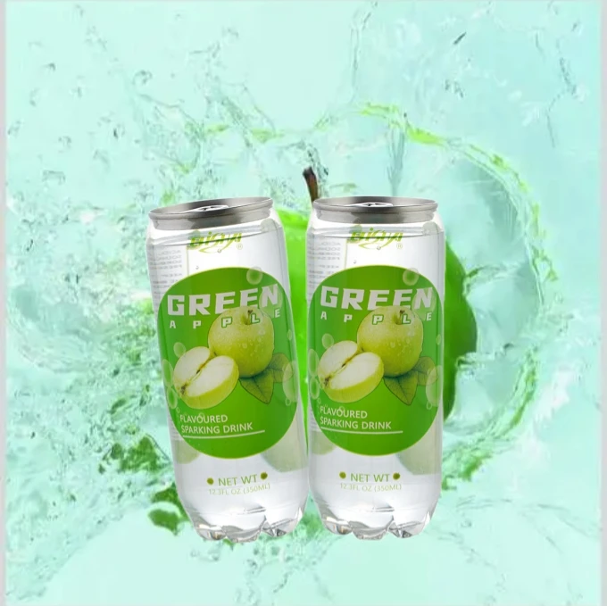 wholesaler Non fat canned packing Sparkling water Drink with fruit  Flavor 350mL