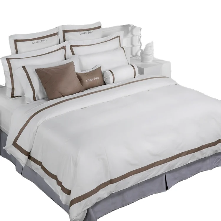 LinenPro New Bed Sheet Embroidery Design 5 Star Hotel Bedding Sets 100% Cotton