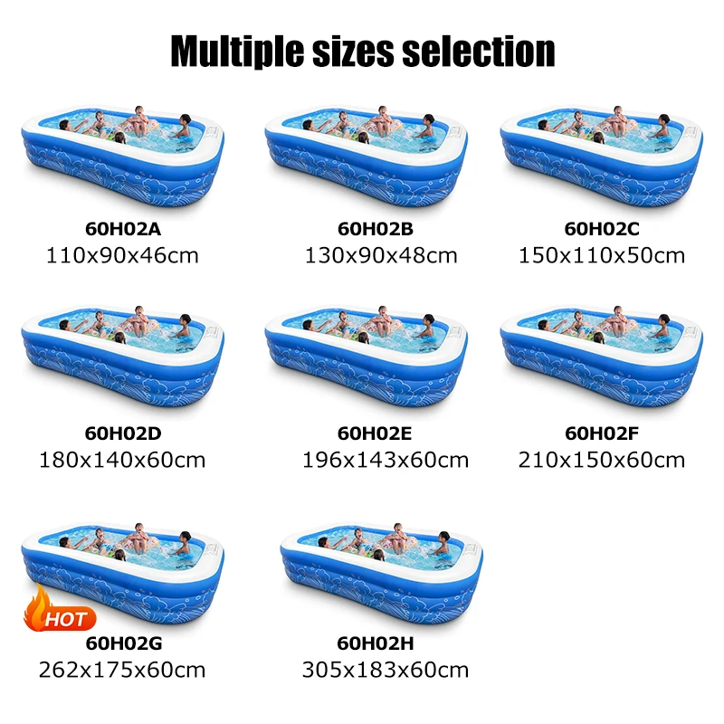 Heavy Duty Outdoor Patio Swimming Pool Family Blow Up Pool Inflatable Swimming Pool