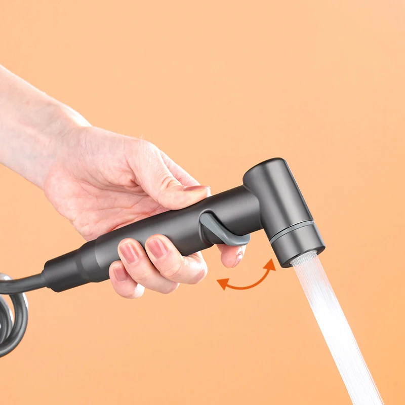 toilet accessory copper core black double control one-switch two-way triangle valve one divided into two spray gun faucet