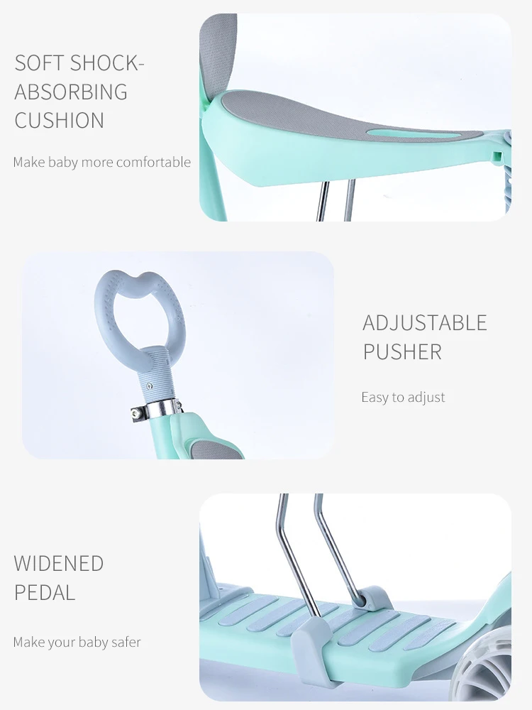 Детский скутер 3 в 1, детский скутер с сиденьем, Детский самокат с ногами, 3-колесный Детский самокат и детские скутеры