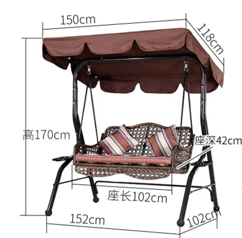 Garden 3 Person Bird Nest Swing Chairs Lounge Chair Baby Rocking Adjustable Canopy Chair Swing Morocco