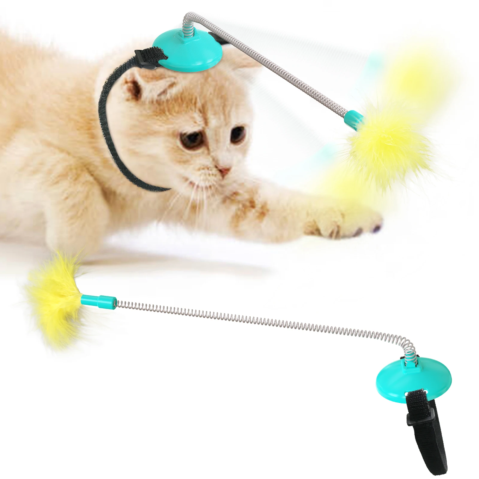 2021 Pet Cat Toy Feather Spring Interactive Cat Stick Funny Rod For Wholesale