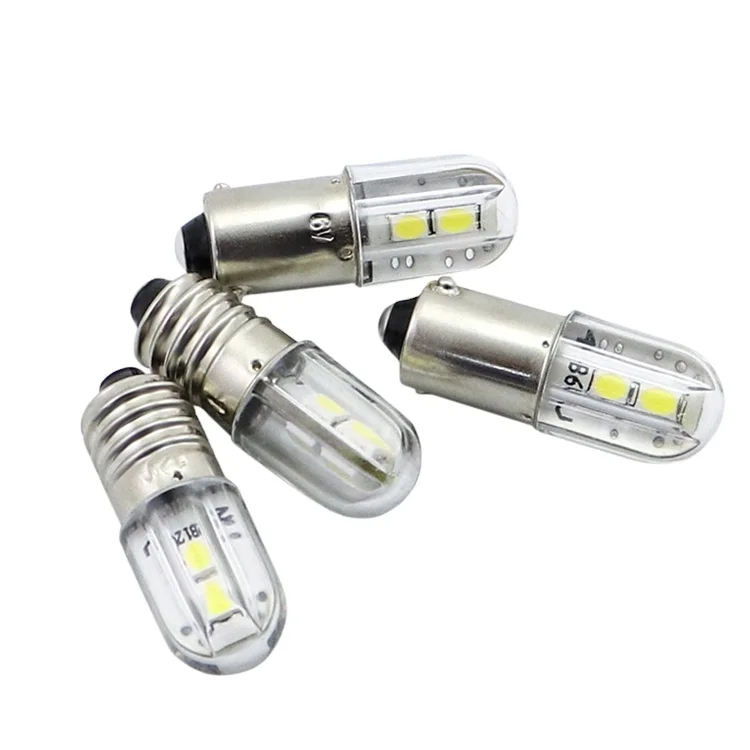 T10 SMD3030 Signal Lamp 1W 100Lumen PC Cover 12V E10 indicator light 24V 36V 60V 120V 240V T10 E10 Mini Bulb , LED-MINI-E10