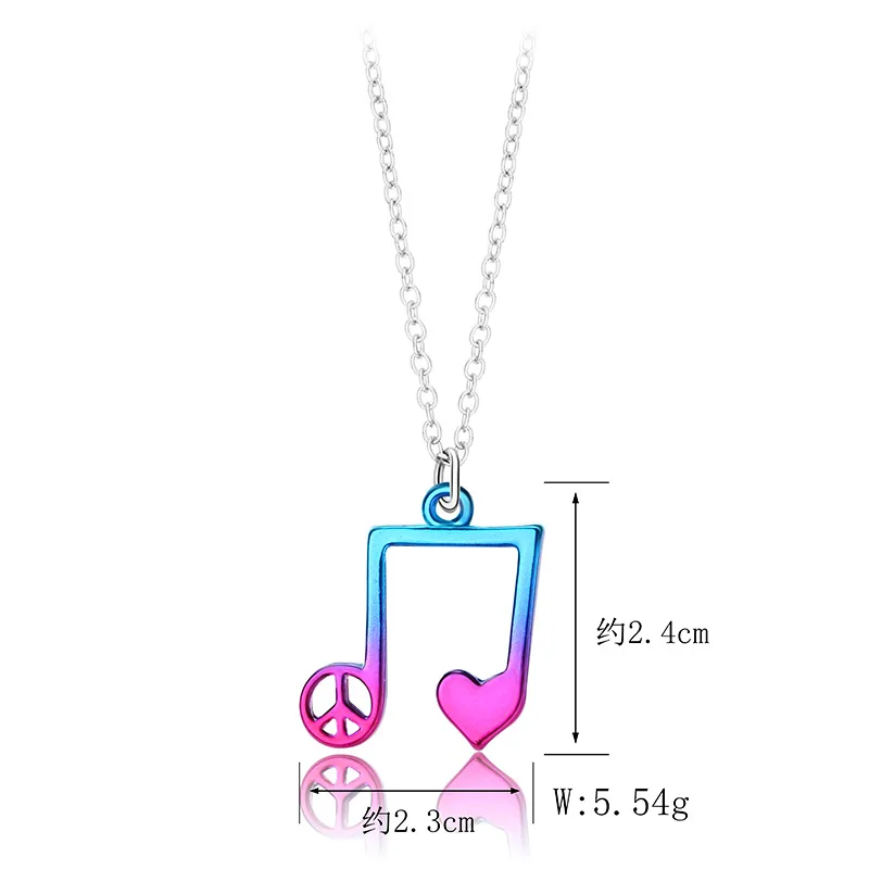 Ожерелье для 2 лучших друзей ожерелье лучшей подруги многоцветное градиентное с подвеской в виде музыки и радио пары
