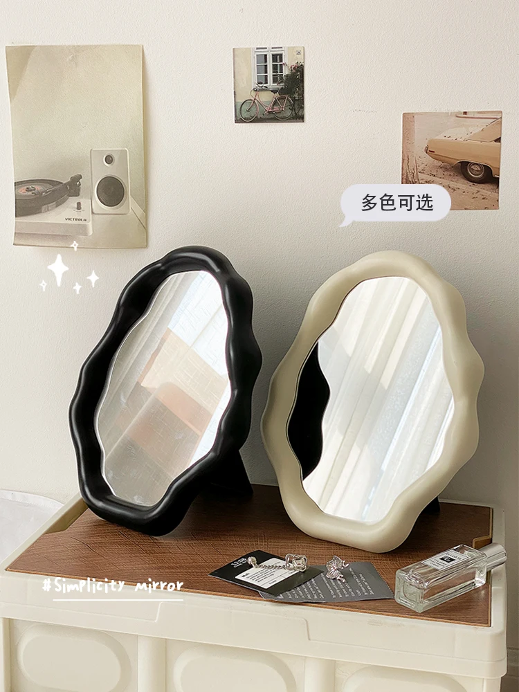 Makeup mirror cloud mirror desktop cream air ins student dormitory irregular dressing mirror