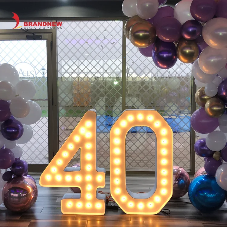 Производитель BRANDNEWSIGN Гигантский Алфавит светодиодная подсветка буквы с цифрами и лампочками для свадьбы или