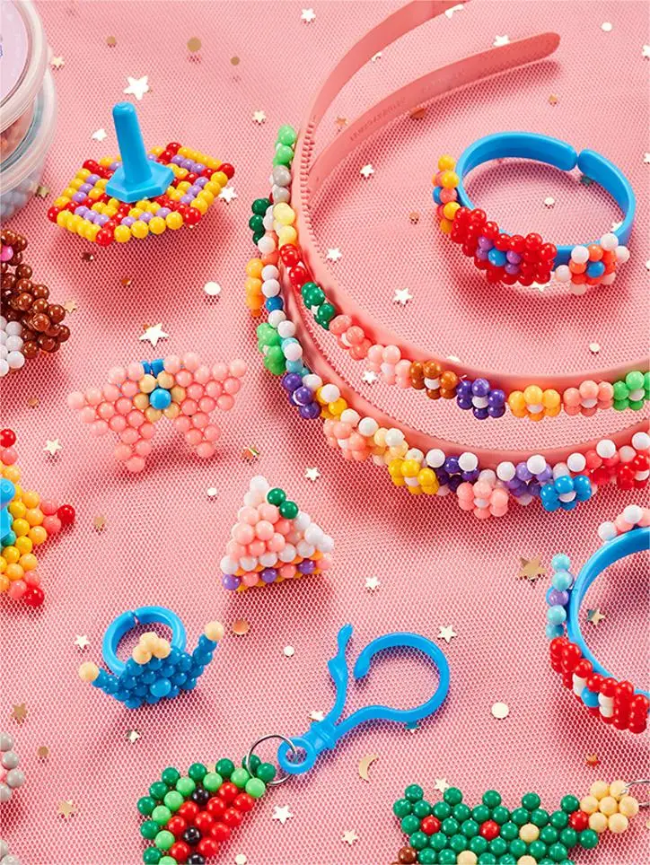 Handmade Art Creative Mist Magic Beads Toy Set, Educational Water Spray Sticky Fuse Beads DIY Toy for Kids