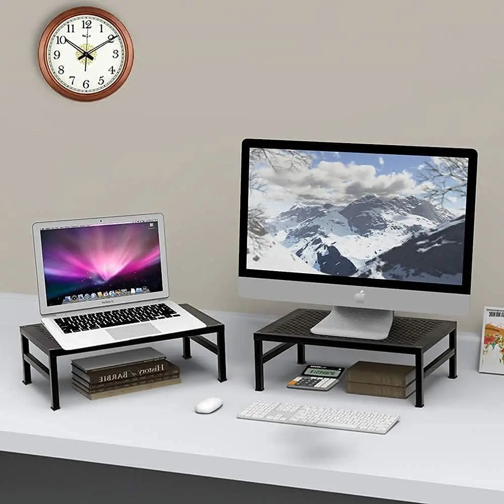 Custom Ergonomics Metal Design Monitor Stand Riser Anti-slip Metal Desk Organizer Computer Stand