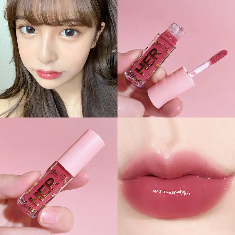 Glossy Mirror Hydrating Lip Glaze Lipstick for Students Honey Moisturising Glaze Graffiti Jelly Lip Colour