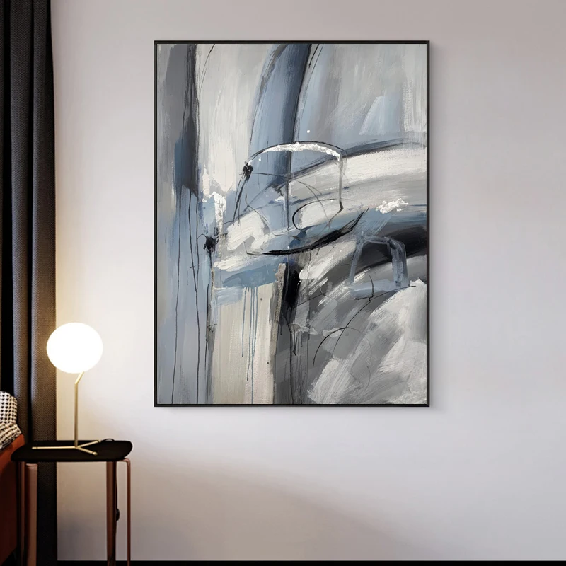 Drop Shipping Handmade Modern Abstract Wall Art Large Silver Painting Canvas for Art Wall Home Decor