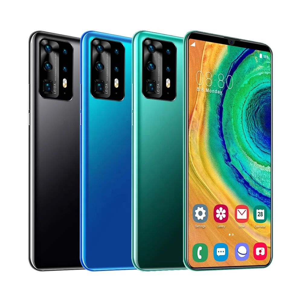  GPS 6 3 дюймовый HD полноэкранный разблокировка по лицу Android 9 1 P40 Pro 5G смартфон низкой